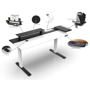 Accoudoir de jeu intelligent réglable Combo, cadre en acier 4D, capacité de charge de 160 kg, inclinaison manuelle, cuir PU blanc et noir - Product Image 2