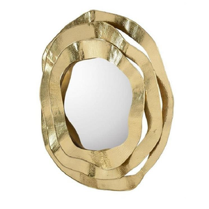 กระจกเหล็กติดผนังสีทองอาร์ตเดคโคสไตล์โมเดิร์นดีไซน์ทรงกลมกระจกกรอบวินเทจของตกแต่งบ้านสำหรับเทศกาลคริสต์มาส - Product Image 4