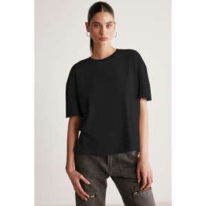 T-shirt à col rond et fente latérale en coton biologique 100% pour femme GRIMELANGE Jemmy, coupe décontractée - Product Image 4