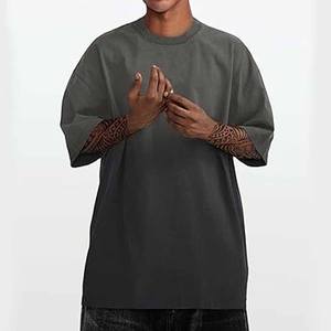 ชุดเดรสผ้าฝ้ายซักได้สำหรับผู้ชายเสื้อเชิ๊ตผ้าฝ้าย100% ทรงโอเวอร์ไซส์แขนสั้นลำลองออกแบบได้ตามต้องการ - Product Image 4