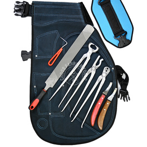 Chaps en cuir de maréchal-ferrant les mieux notés tablier de ceinture réglable tranchant coupe-sabot extracteur de chaussure Double bord couteau de maréchal-ferrant Combo tampon - Product Image 1