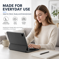 OEM Aluminum Alloy Tablet Keyboard Case with Touchpad, Type-C Rechargeable 3-in-1 Wireless Cover for Private Label Supply