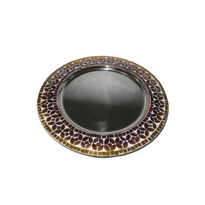 2025 assiette de service de qualité de luxe et vaisselle vaisselle Design exclusif bordure en mosaïque assiette de chargeur arrondie la plus vendue - Product Image 4