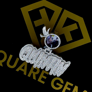 Fit Cuban Link <b>Chain</b> Iced Out 925 Silver Hiphop Jewelry Charm DIY Number <b>Initial</b> Necklace Custom Vvs Moissanite Letter Pendant - Product Image 5