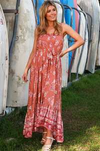 High Fashion Designer Bohemian Gypsy Handmade Sleeveless Long Maxi Ruffle <b>Dress</b> - Product Image 3