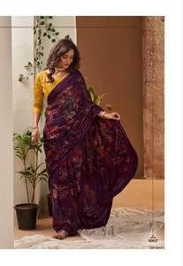 Nueva elegancia, traje de moda, Colección Premium, blusa Sari de gasa Georgette con trabajo de tejido y bordado a la venta - Product Image 2