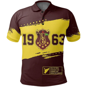 Camiseta Polo Iota Phi Theta 1963 para Hombre, Liga Ivy, Fraternidad Griega, Algodón Premium Bordado - Product Image 2
