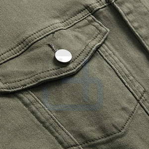Chaqueta de Mezclilla para Hombre de Color Sólido de Alta Calidad 2024 - 100% Algodón, Transpirable, de Secado Rápido, Ecológica, Informal, Moda Urbana - Product Image 4