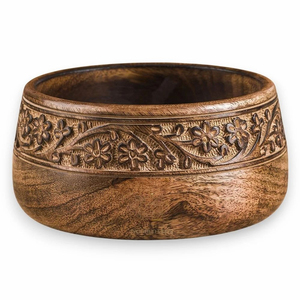 Handmade Wood Serving Bowl and Melamine Fruit Bowl Set Elegant Home Decor and Everyday Dining <b>Dinnerware</b> - Product Image 3