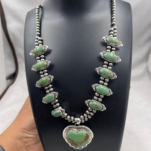 Vente chaude Naturel Turquoise Navajo Bijoux, Vintage Style Navajo À La Main Bijoux En Argent Sterling Pour Cadeau Pour Les Femmes - Product Image 1