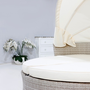 Juego de muebles para sala de estar, sofá de ratán PE con marco de acero y cojines de poliéster para uso interior del hogar - Product Image 5