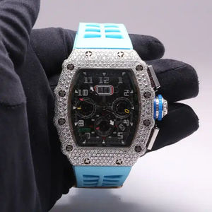 Totalmente Iced Out D Vvs Quality Moissanite Reloj de diamantes de lujo en cuadrado o plata para hombres - Product Image 1