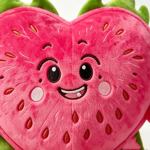 Peluche de fresa en forma de corazón personalizado, linda almohada de fruta rellena - Product Image 5