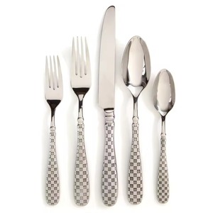 Ensemble de 5 couverts en acier inoxydable Idéal pour la cuisine Cadeaux de table Usage domestique Couverts plaqués couleur argent Poignée faite à la main Nouveaux tarifs - Product Image 4