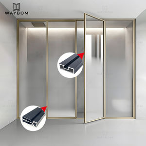 Waybom mince bureau aluminium cadre partiel mur bureau Division panneaux extérieur ignifuge verre <span class=keywords><strong>cloison</strong></span> diviseur profil - Product Image 1