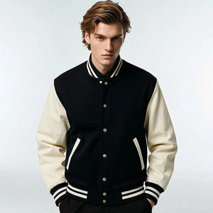 Personnaliser le Crop Varsity Jacket Hommes Ras Du Cou Boutonné Varsity Jacket Hommes Baseball Varsity Jackets Hommes - Product Image 2