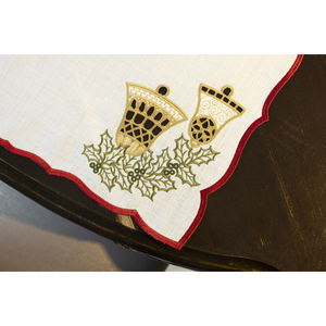 Juego de Textiles de Mesa Bordados Navideños de 13 Piezas, Camino de Mesa de Poliéster y Lino Resistente a las Manchas para Uso Doméstico - Product Image 4