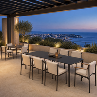 Ensemble de meubles de patio modernes en aluminium, résistants à l'eau, durables, pour hôtels et restaurants, certifiés RoHS, vente en gros sur mesure