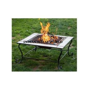 Latest design pure iron <b>garden</b> fire pit greatest quality customized shape and size with <b>mesh</b> cover at cheapest price - Product Image 2