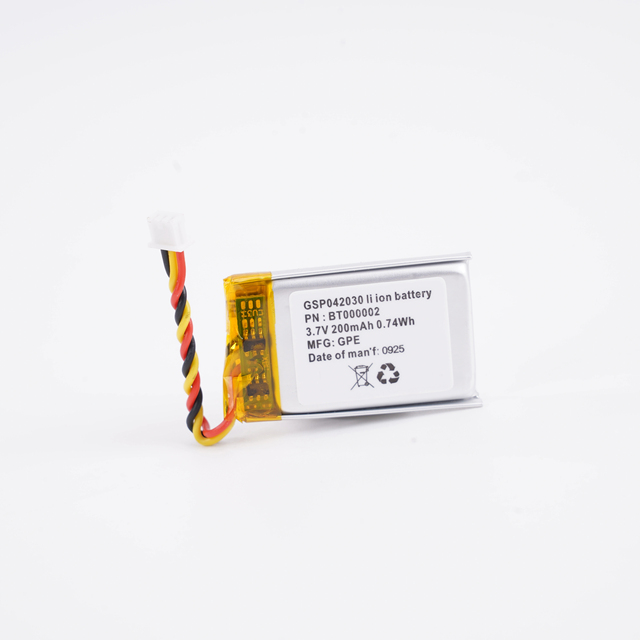 Factory OEM ODM 042030 3.7V 200mAh Lithium Polymer LiPo Rechargeable Battery Cell With PCM Custom Wire Connector