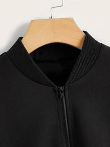 Meilleure vente OEM blouson d'aviateur solide à fermeture éclair pour femmes blouson d'aviateur personnalisé de haute qualité pour femmes - Product Image 3