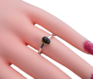 Anillo de piedras preciosas de turmalina de Plata de Ley 925, joyería hecha a mano, anillo de estilo bohemio de plata, joyería para mujer, regalo de boda para esposa - Product Image 1