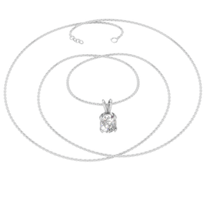 Collar con Colgante de Moissanita Ovalada de Oro Sólido de 14K de Alta Calidad al por Mayor para Mujer, Regalo para Fiesta, Personalizable - Product Image 1