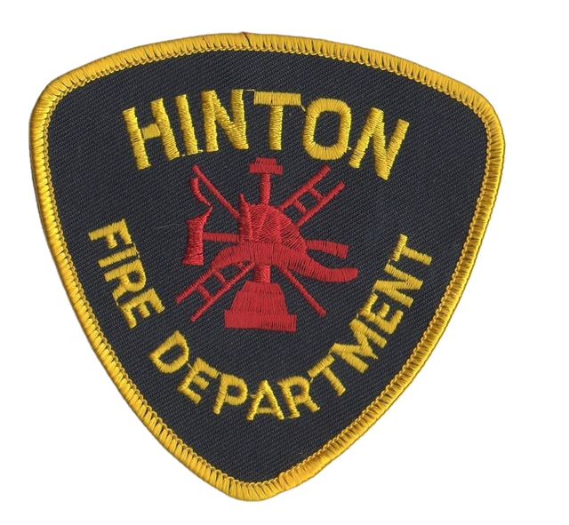 Hinton Fire Department Embroidered Patch Iron-On Woven Fabric Triangle Shape Canvas Material