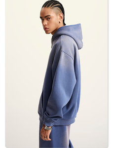 Venta caliente Ecológico Conjunto de dos piezas Lavado ácido Chándal Sun Fade Pantalones de chándal Sudadera con capucha Invierno Ropa cálida Técnicas impresas - Product Image 2