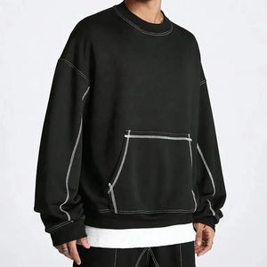 Sudaderas Personalizadas con Hombros Caídos para Hombre, 100% Algodón, Felpa, Estilo Urbano, Gruesas, Lisas, Talla Grande - Product Image 4