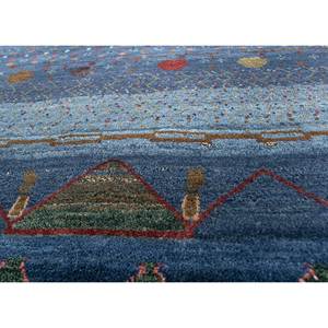 Tapis en laine et soie de bambou noué à la main à motif géométrique bleu Freedom Manchaha pour la décoration de la maison et du salon - Les-8269 - Product Image 3