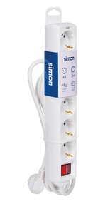 Multipresa con cavo e interruttore, 6 prese, 3m (Simon BM712602) - Product Image 1