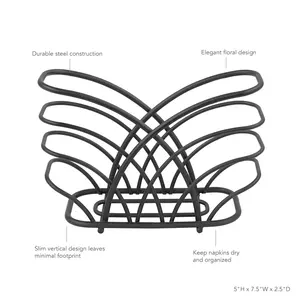 Porte-serviettes de conception minimale support porte-serviettes de haute qualité fer métal Design maison, hôtel et restaurant Table revêtement en poudre - Product Image 5