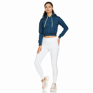 Meilleure vente : sweat-shirt à capuche court pour femme, style vintage, en molleton de coton extensible, col à capuche, broderie 3D, streetwear - Product Image 4