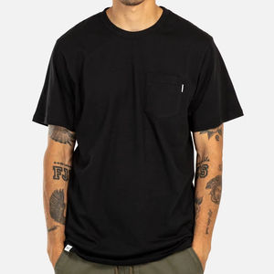 เสื้อยืดคอกลมแขนสั้นสำหรับผู้ชายเสื้อยืดผ้าฝ้าย100% สีดำคุณภาพสูงสำหรับผู้ชาย - Product Image 1