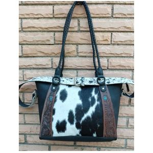 Tendance véritable sac à bandoulière en cuir de vachette fait à la main Style occidental Vintage gland frange réglable bandoulière - Product Image 1