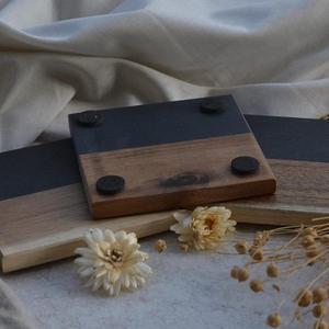 Dessous de verre en bois et résine en bois pour les sous-verres de boissons à domicile Produits artisanaux - Product Image 6