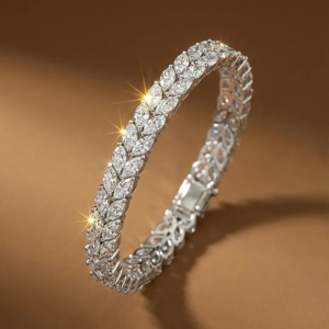 Women's White Gold Marquise Cut Diamond <b>Bracelet</b> Luxury Wedding <b>Bangle</b> D Color Natural Diamonds - Product Image 1
