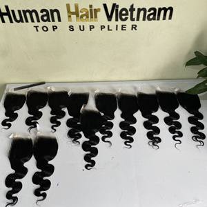 Mèches brésiliennes naturelles Body Wave, couleur #1, mèches de cheveux vierges avec Closure, mèches de 4 Body Wave avec Hd Lace Fronta - Product Image 3