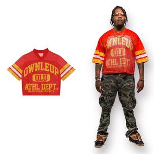 เสื้อยืดฟุตบอลสไตล์อเมริกัน Boxy ลายปักเสื้อฟุตบอลไซส์ใหญ่พิเศษ - Product Image 3