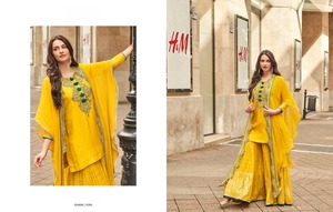 Hermosa Sterling Creations Formal Heavy Boutique Collection Indian Pakistani Georgette Material Sharara Suit Salwar Kameez - Product Image 3