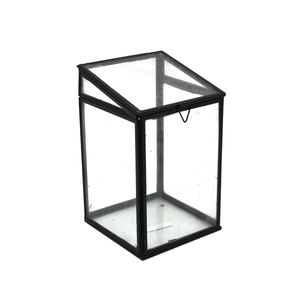 Joyero de diseño moderno, acabado de metal y vidrio, Color negro, producto personalizado hecho a mano para regalos de boda - Product Image 3