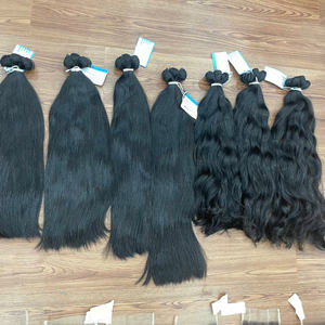 Paquetes de cabello crudo vietnamita 100% alineados con cutícula con cierre de encaje 5x5 HD encaje recto ondulado tamaño completo para hacer pelucas de cabello humano - Product Image 1