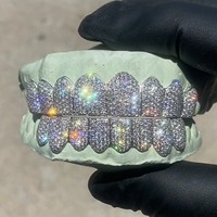 Grillz de luxe en diamant VVS, bijoux de corps plaqués or/argent, en argent sterling, or jaune, blanc et rose 18 carats, pour mariage et fiançailles