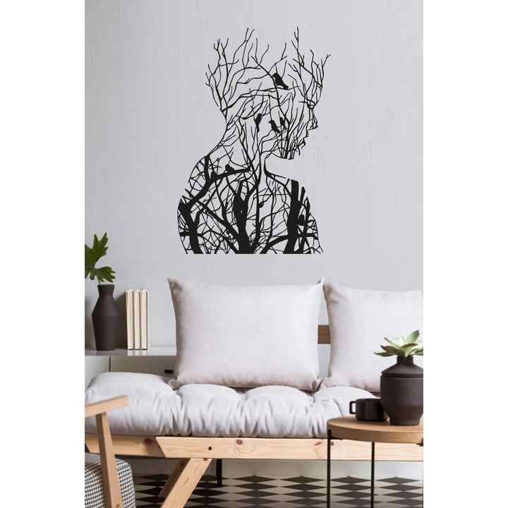 Tree Nature Human Birds Wooden Wall Art Laser Cut Painting Souvenirs