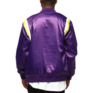 Chaquetas Bomber de Satén Transpirables para Hombre, Talla Grande, con Cuello Alto y Logotipo Frontal Personalizable, Servicio OEM de Alta Calidad - Product Image 2