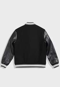 แจ็คเก็ตวาร์ซิตี้สีดำคอวี ปิดกระดุม คุณภาพสูง สำหรับผู้ชาย ผ้าเคลือบย้อมสีเรียบง่าย สไตล์ลำลอง สำหรับฤดูหนาว แจ็คเก็ตผ้าขนสัตว์สั่งทำพิเศษสำหรับผู้ชาย - Product Image 4