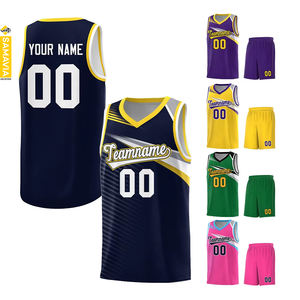Maillots de basket-ball Samavia en polyester imprimés personnalisés ensemble de vêtements d'équipe pour adultes uniformes d'été respirants à séchage rapide - Product Image 2