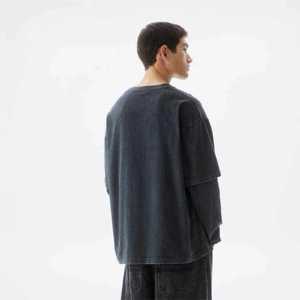 เสื้อโค้ทผ้าฝ้าย100% 2ชั้นคอกลมแขนยาวคอกลมพิมพ์โลโก้บนหน้าจอผ้าเฟรนช์ระบายอากาศได้ดีเป็นมิตรกับสิ่งแวดล้อม - Product Image 2