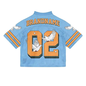 Camiseta de fútbol americano, tela de malla, ropa de alta calidad para adultos, camiseta de malla con cuello en V, camisetas de manga corta de gran tamaño, camisetas americanas - Product Image 6